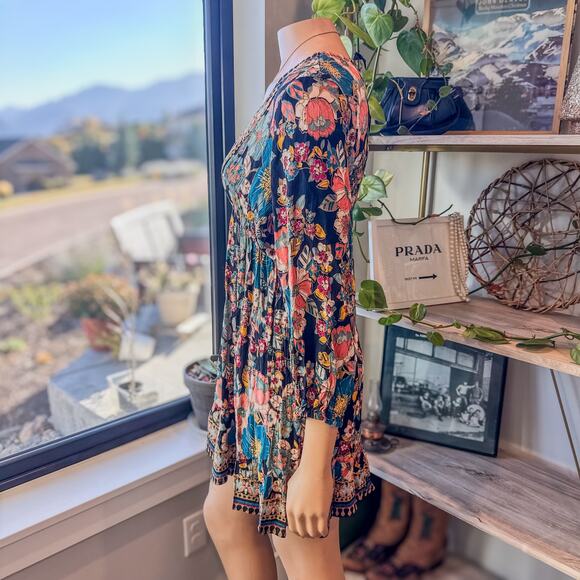 NWT- ANGIE 60’s Style Go Go Floral Babydoll Flower Child Dress, Women's Large - Picture 5 of 10